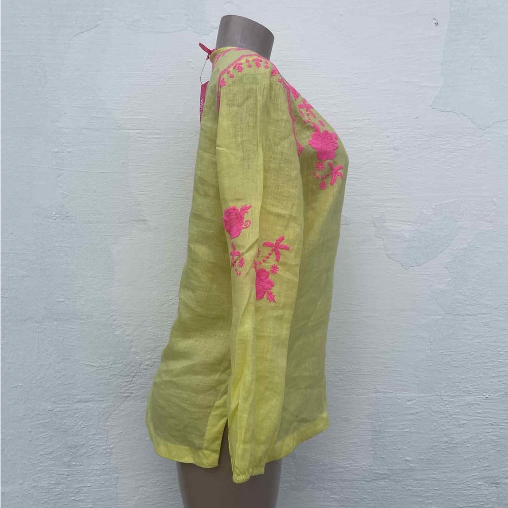 Lilly Pulitzer Yellow Tunic with Pink Embroidery - Picture 2 of 7